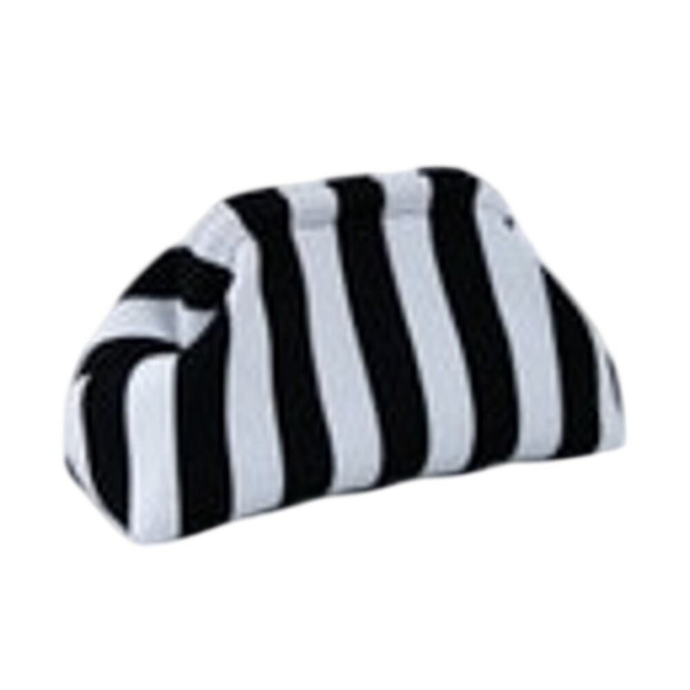 Black White Striped Knitted Clutch Bag Halloween Beetlejuice Whimsygoth Goth